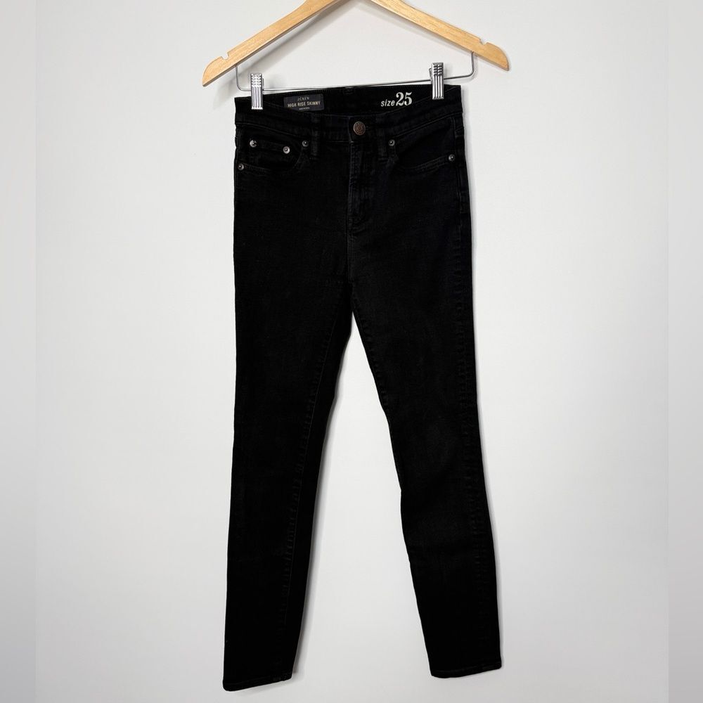 J. Crew 9" high-rise toothpick jean in black Size 25